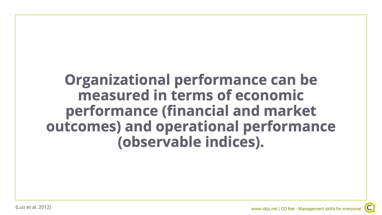 Organizational performance 
